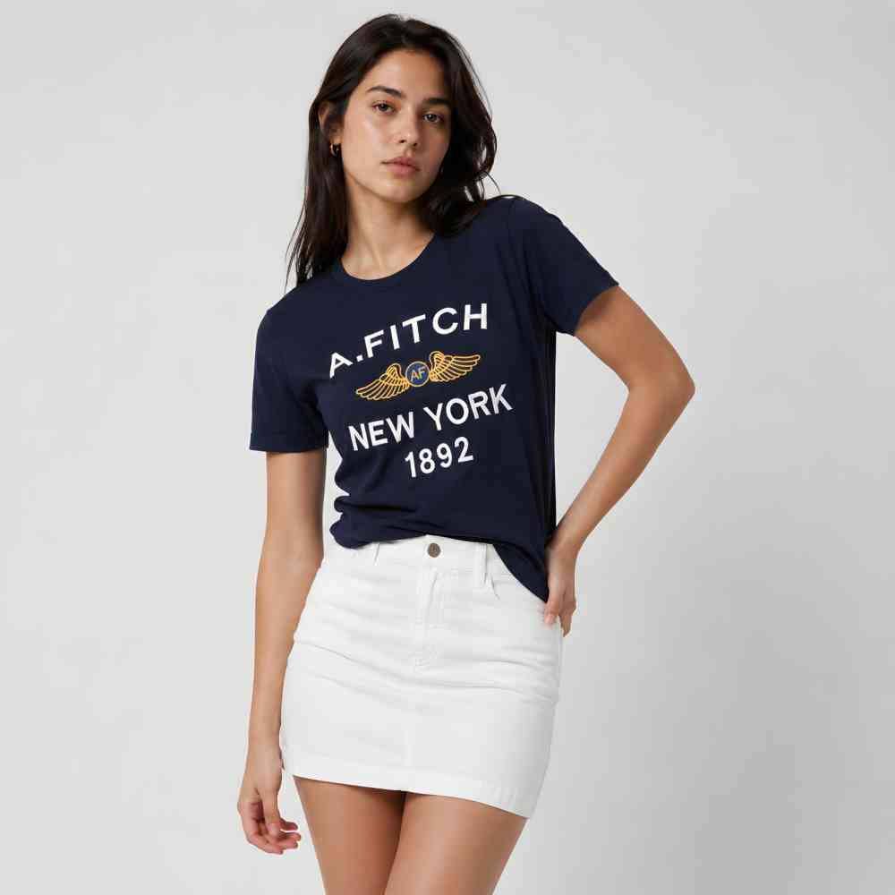 Abercrombie Blue Premium Quality Women T-shirt