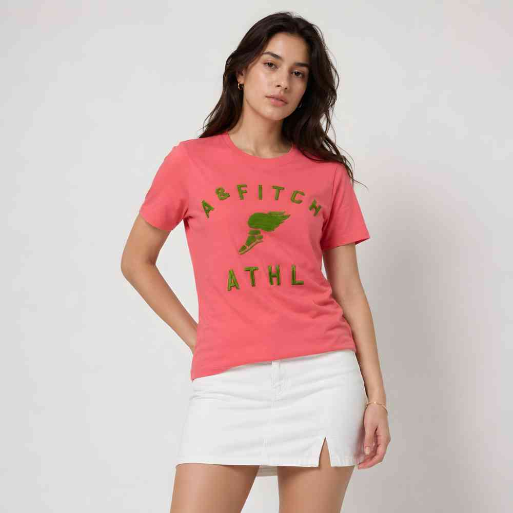 Abercrombie Pink Premium Quality Women T-shirt
