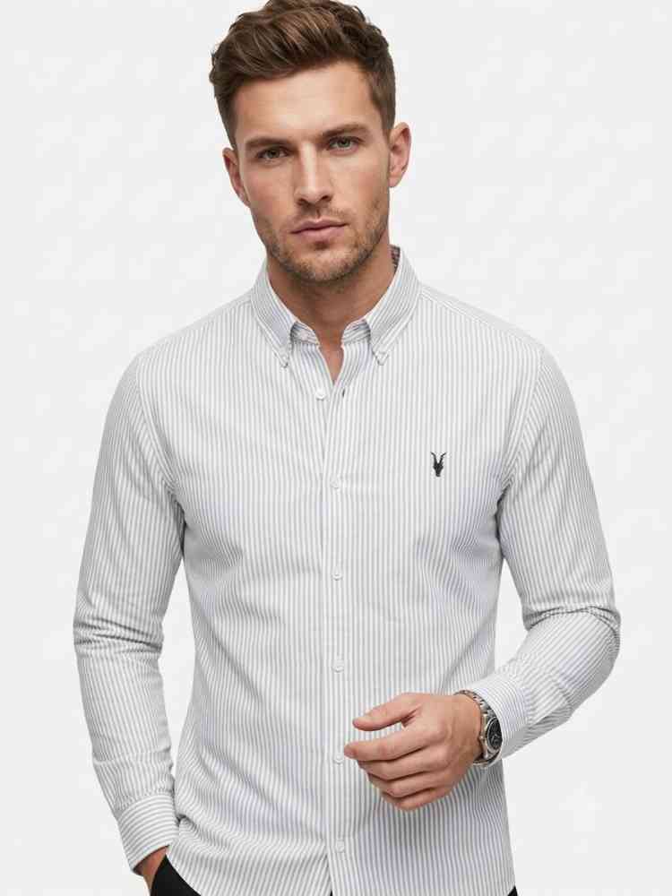 All Saint Embroidered White Premium Cotton Shirt