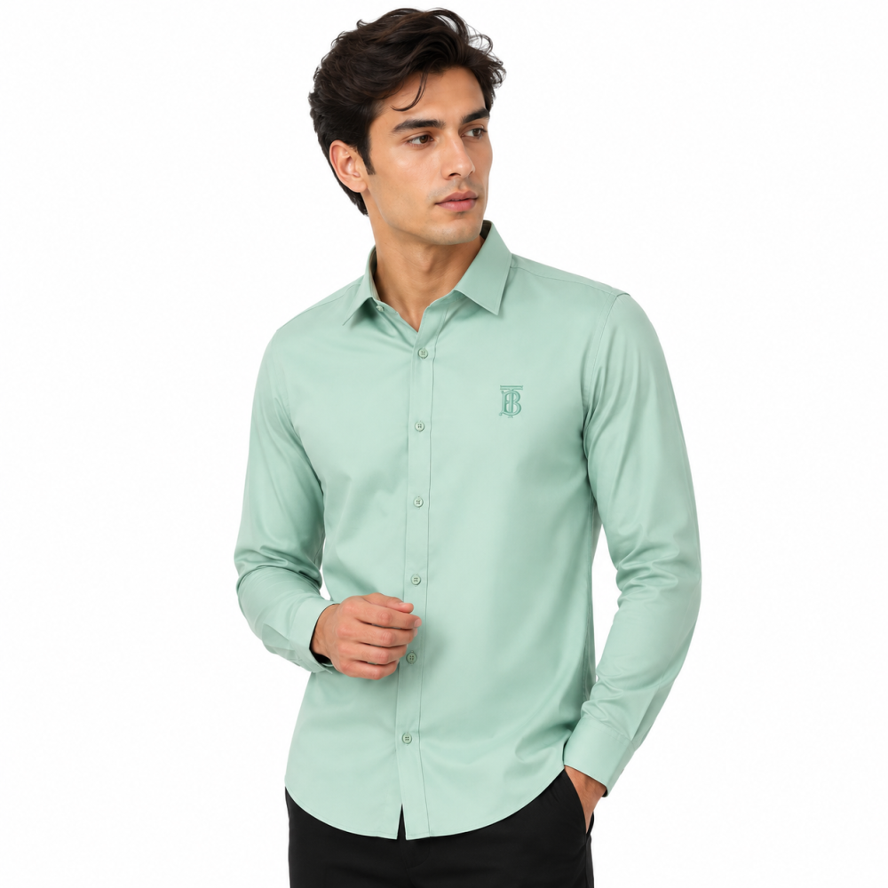 Burberry Light Green Premium Quality Shirt