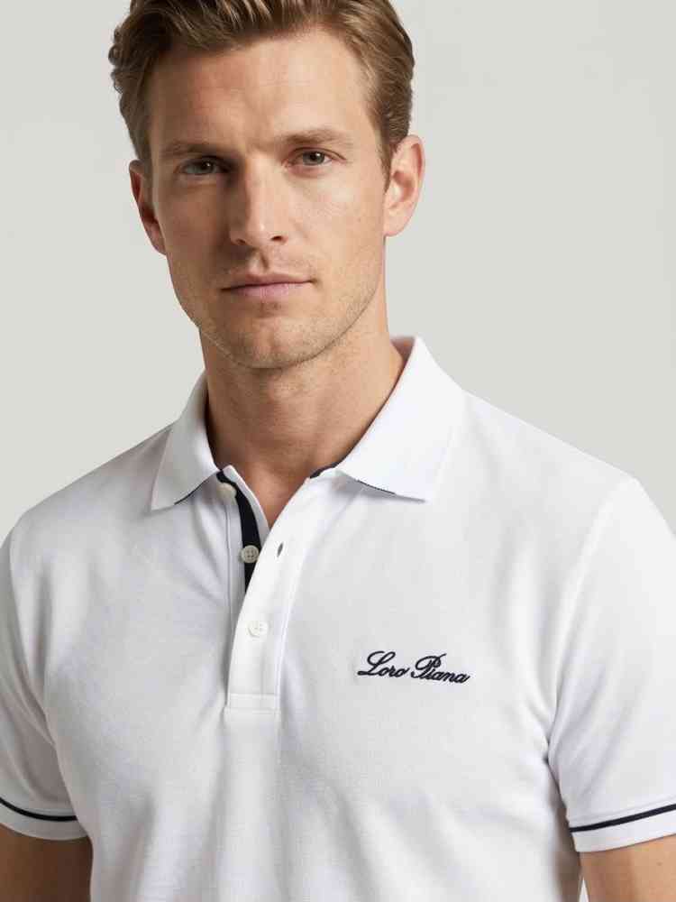 White Loro Piana Red Premium Quality T-Shirt
