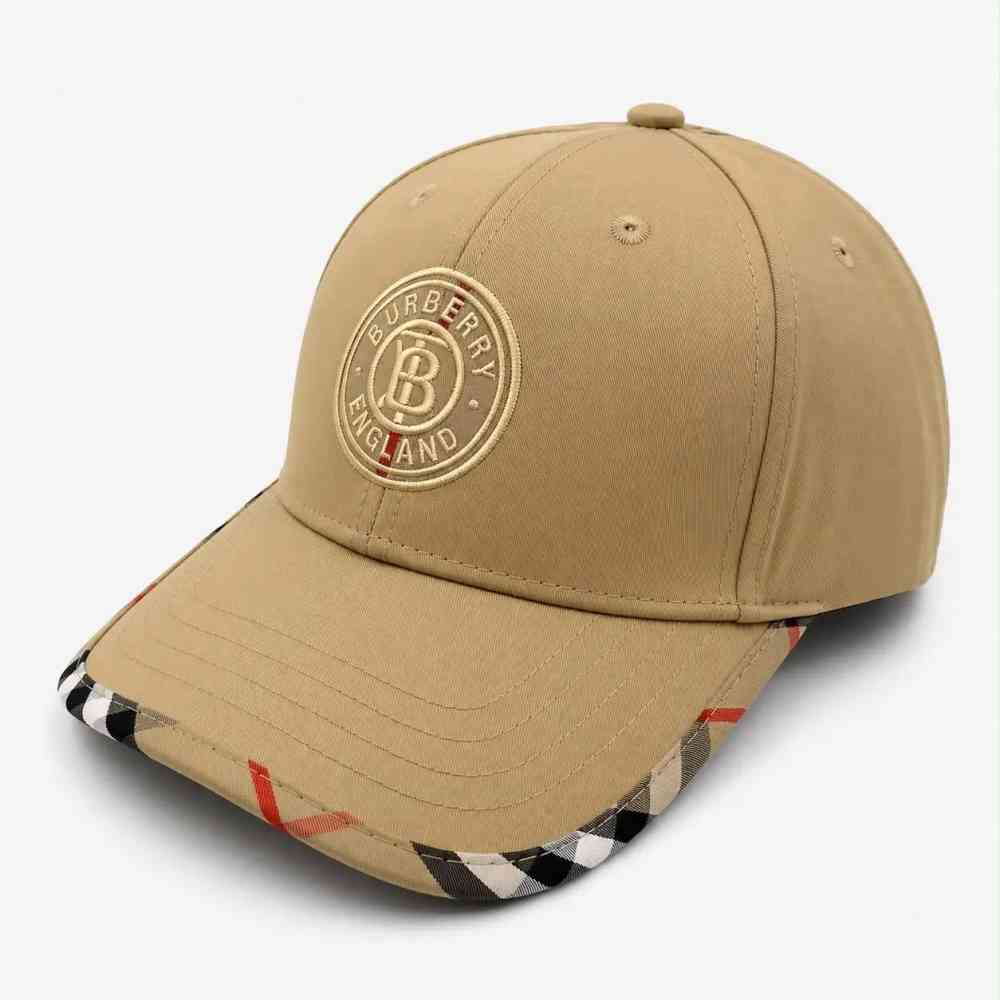 Brown Burberry TB Monogram & Vintage Cream Baseball Caps