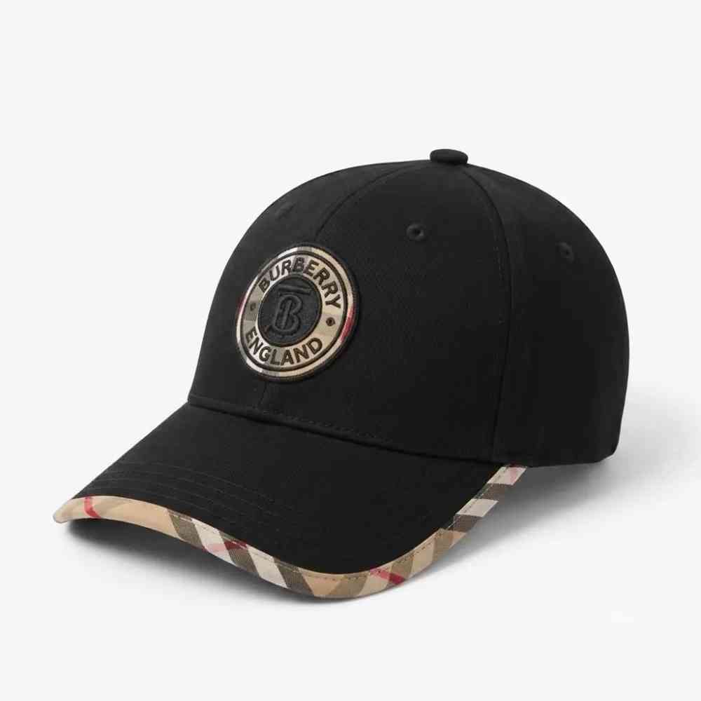 Black Burberry TB Monogram & Vintage Cream Baseball Caps