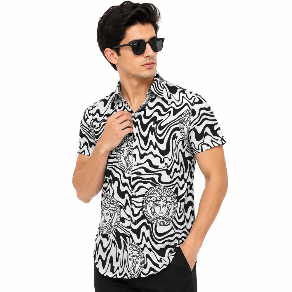 Versace Black & White Premium Luxury Shirt