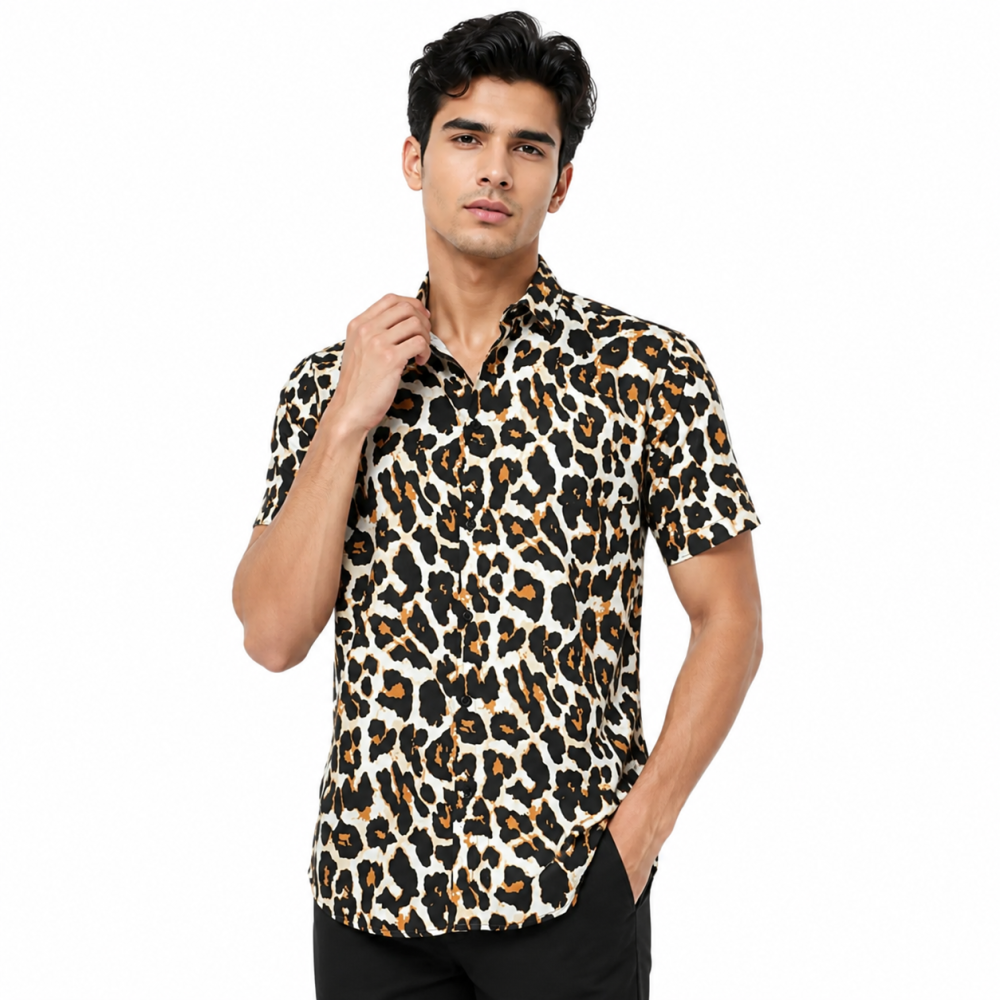 Versace Lion Print Premium Quality Half Sleeve Shirt