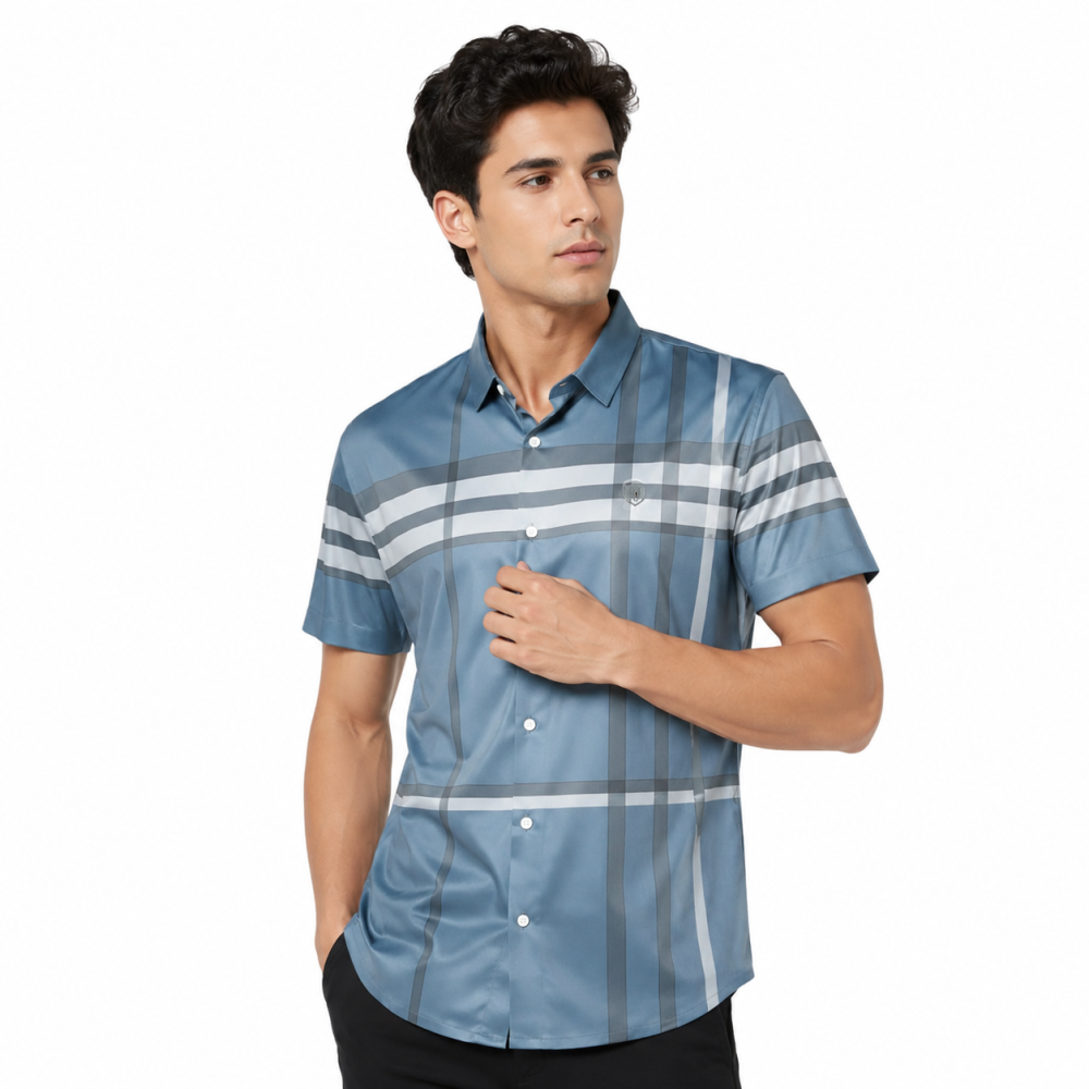 Burberry Blue Checks Premium Quality Shirt