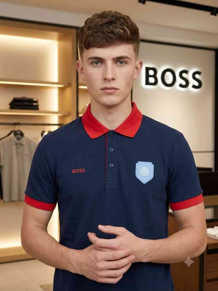 Blue Hugo Boss Brown Premium Quality Tees