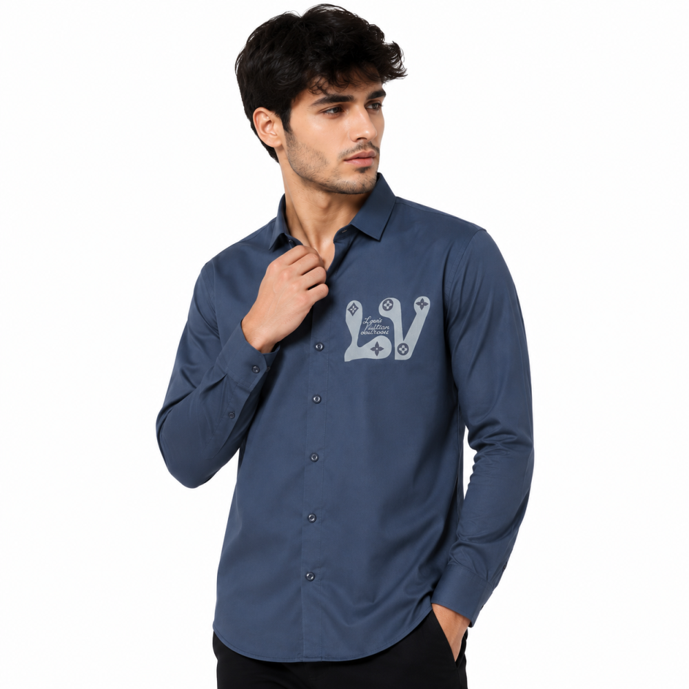 Louis Vuitton Blue Premium Quality Shirt