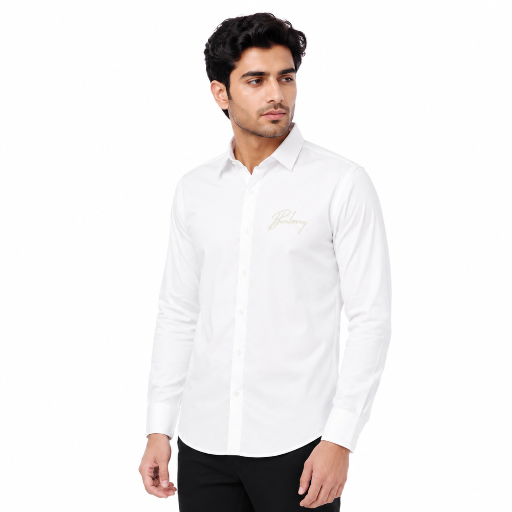 White Burberry Black & White Premium Quality Shirt