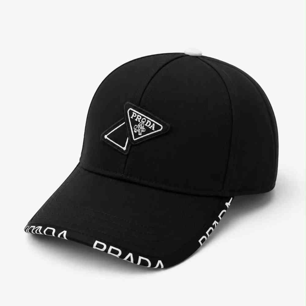 Black Prada Re-Nylon White Baseball Caps