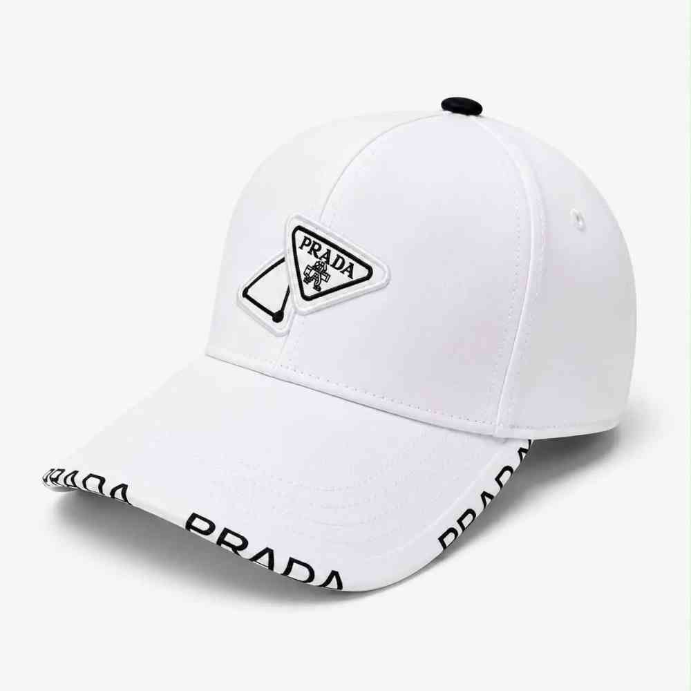 Prada Re-Nylon White Baseball Caps