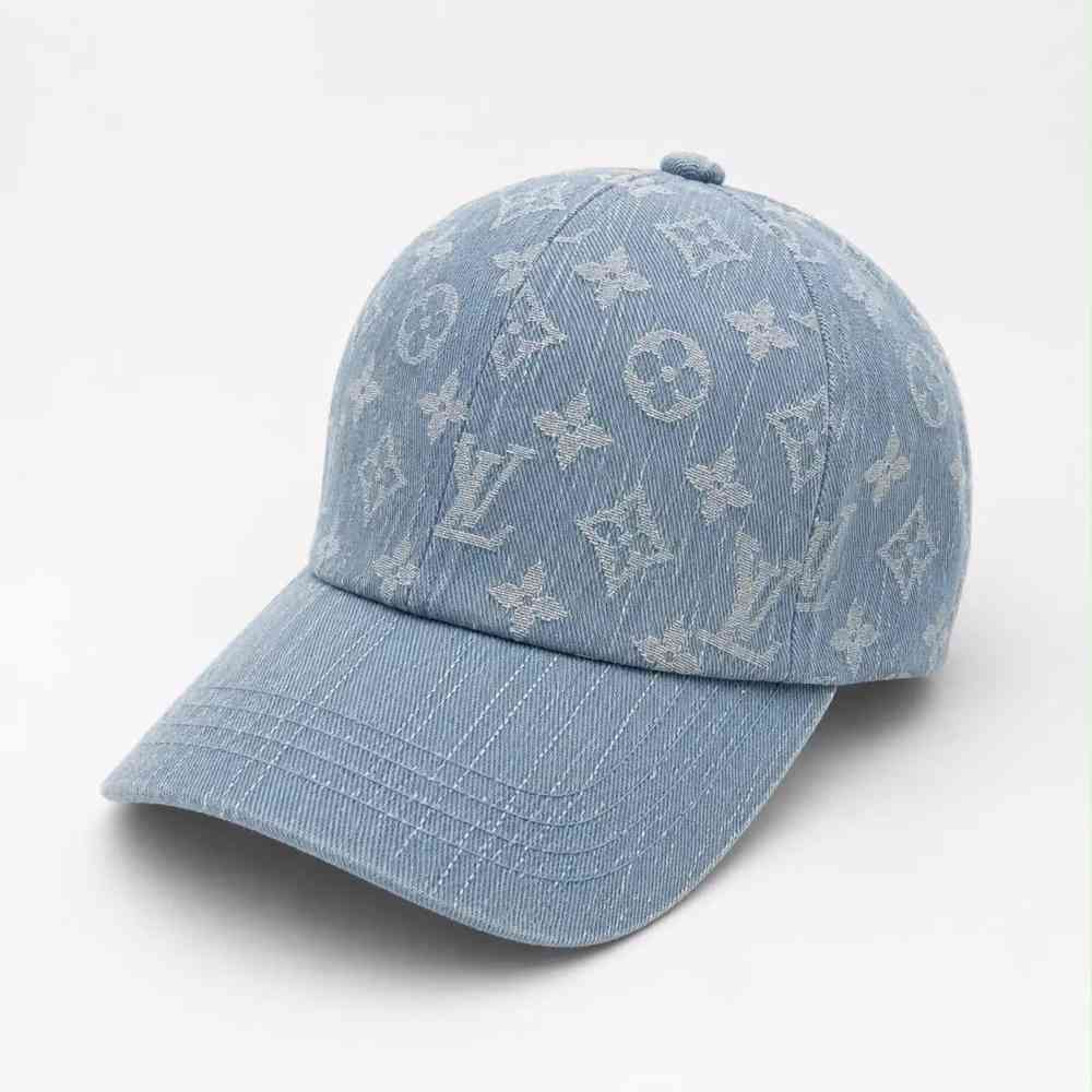 Light Blue Louis Vuitton Embroidered logo Monogram Blue Premium Cap