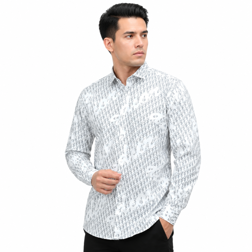 White Dior Navy Blue Premium Quality Shirt