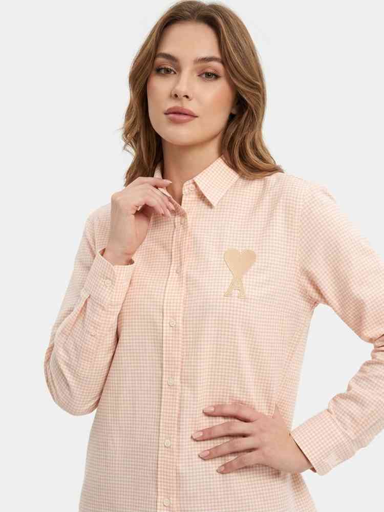 Ami Pink Striped Women Shirt