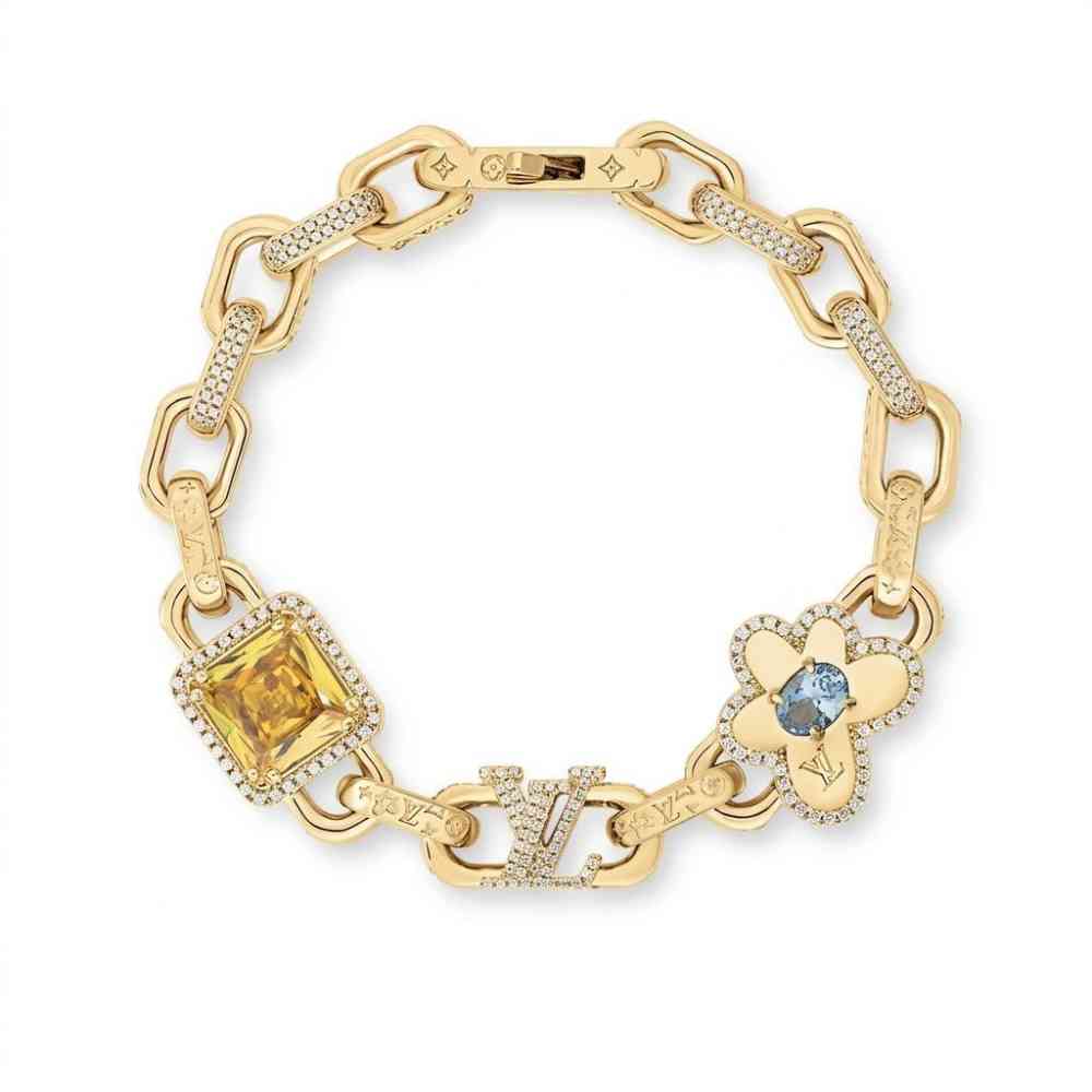 Louis Vuitton Chain Links Patches Silver Bracelet