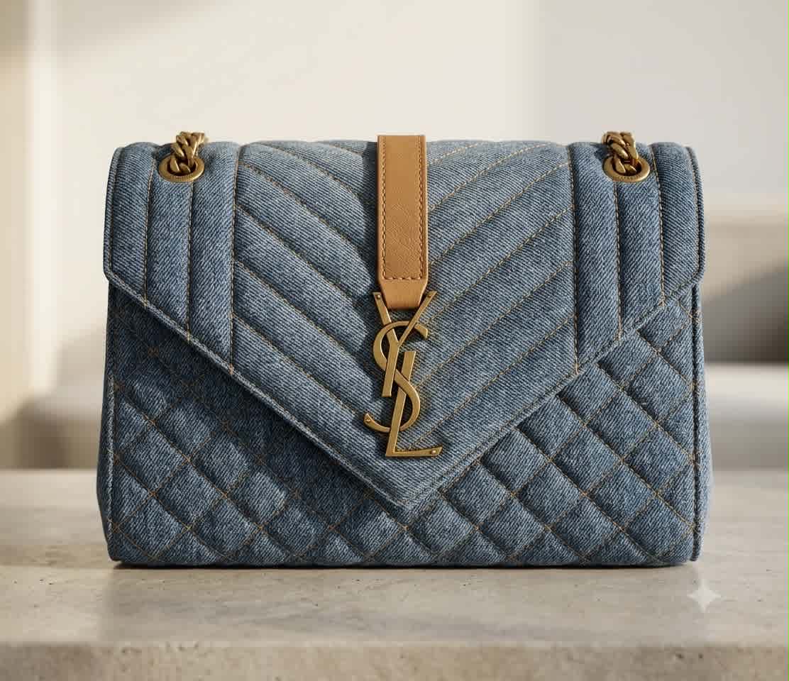 Saint Laurent loulou small in Denim Blue Shoulder Bag