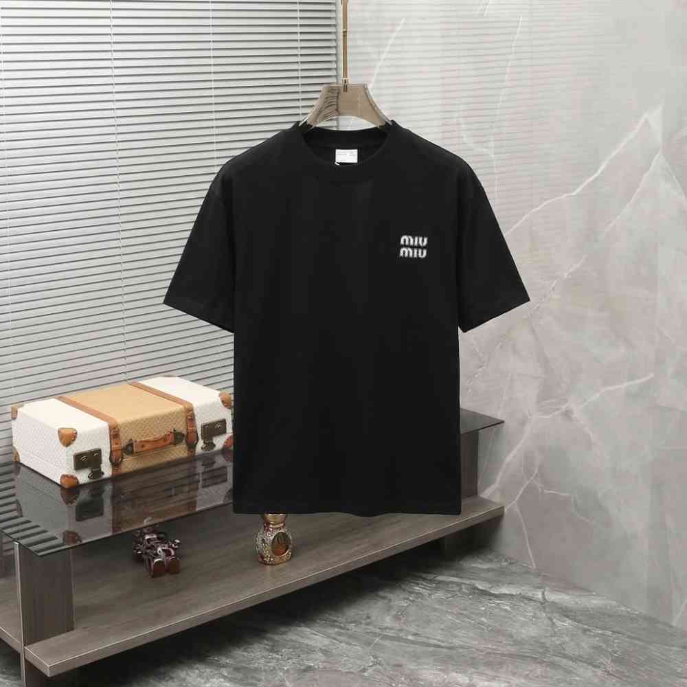 Miu Miu Black Premium Collar T-shirt
