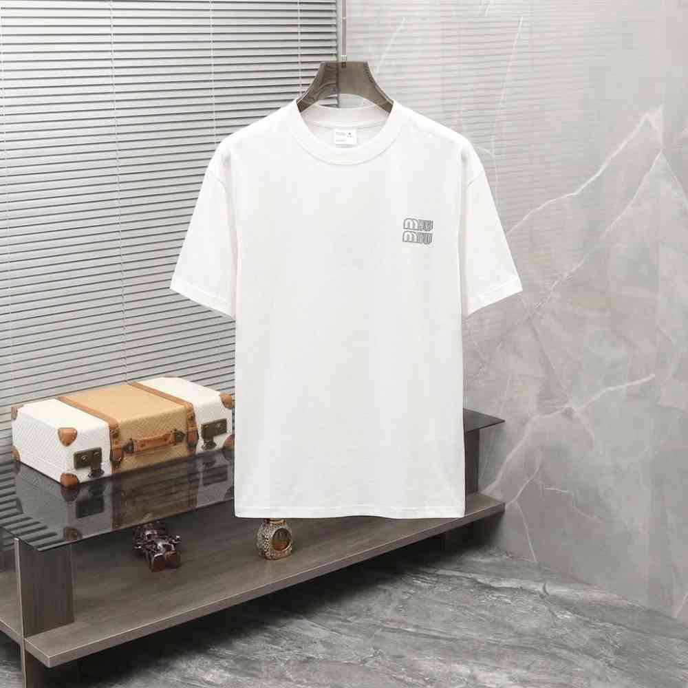 Miu Miu White Premium Collar T-shirt