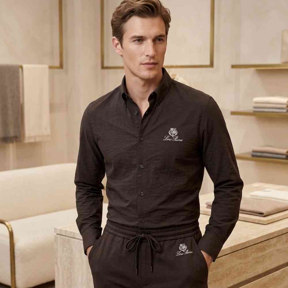 Loro Piana Dark Brown T-shirt Premium Quality Co-set