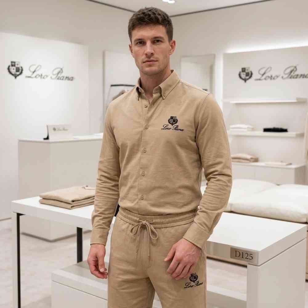 Loro Piana Brown T-shirt Premium Quality Co-set