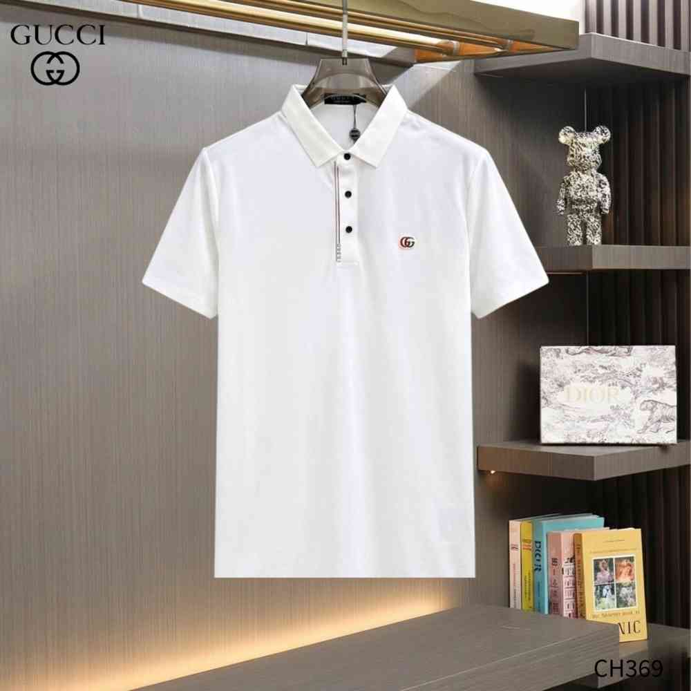 White Gucci Interlocking G Blue Cotton Polo Shirt