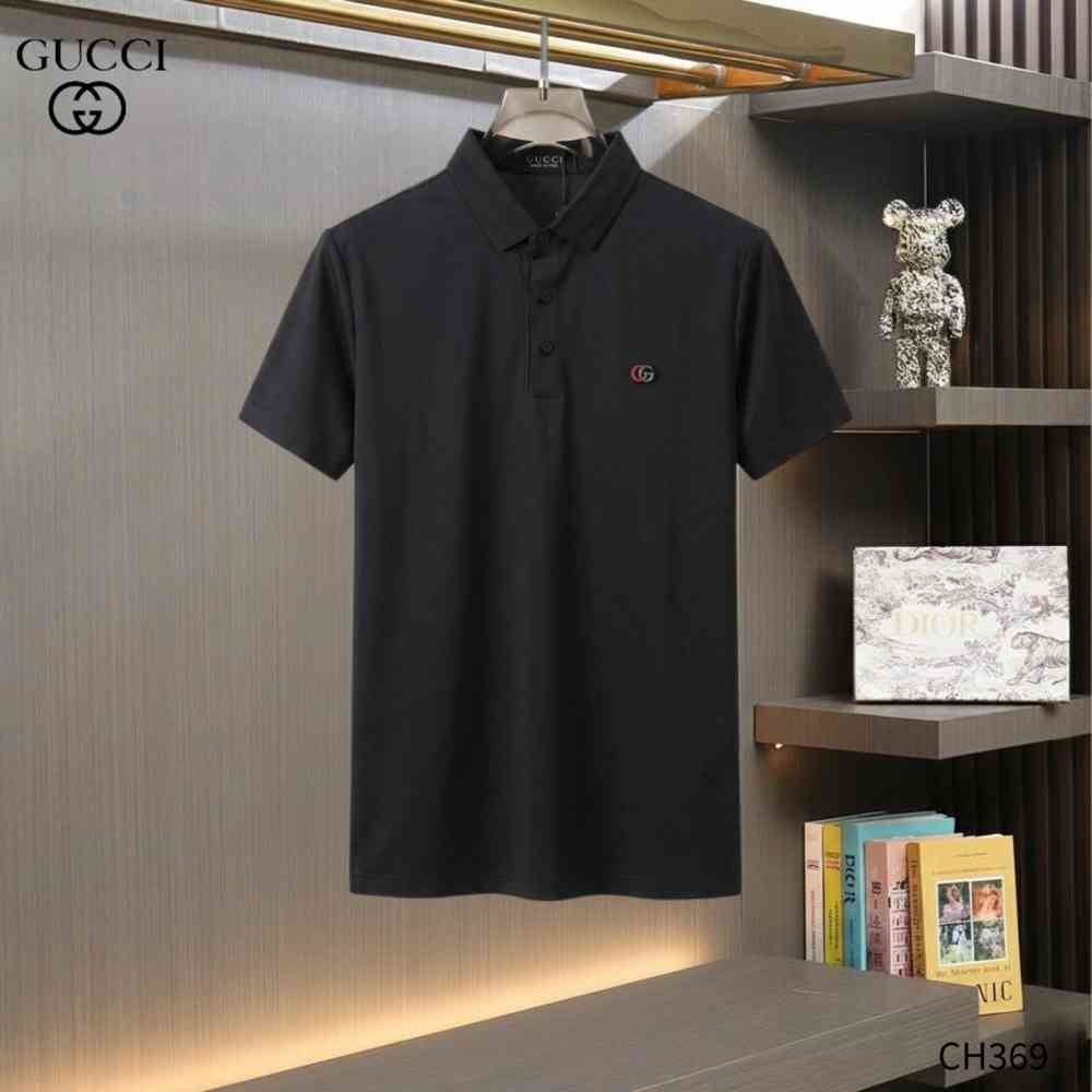 Black Gucci Interlocking G Blue Cotton Polo Shirt