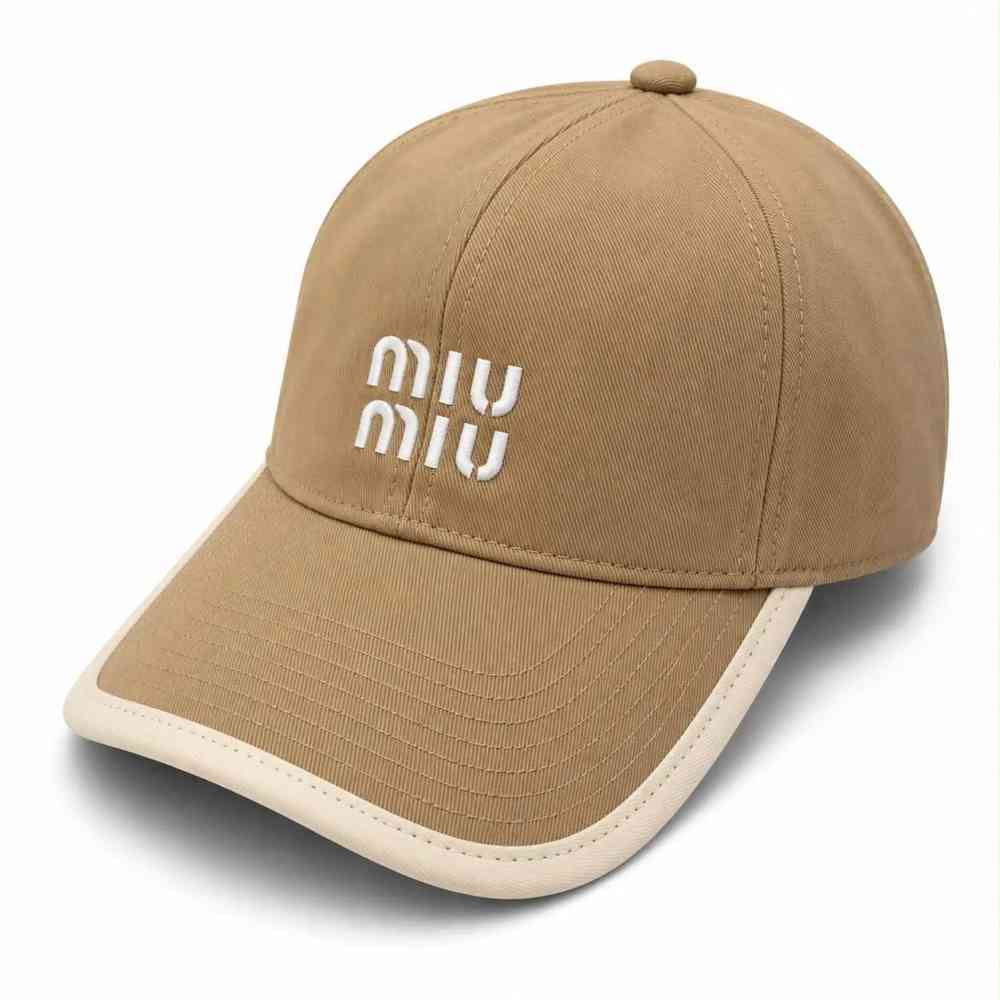 Brown Miu Miu Logo White Baseball Premium Quality Cap