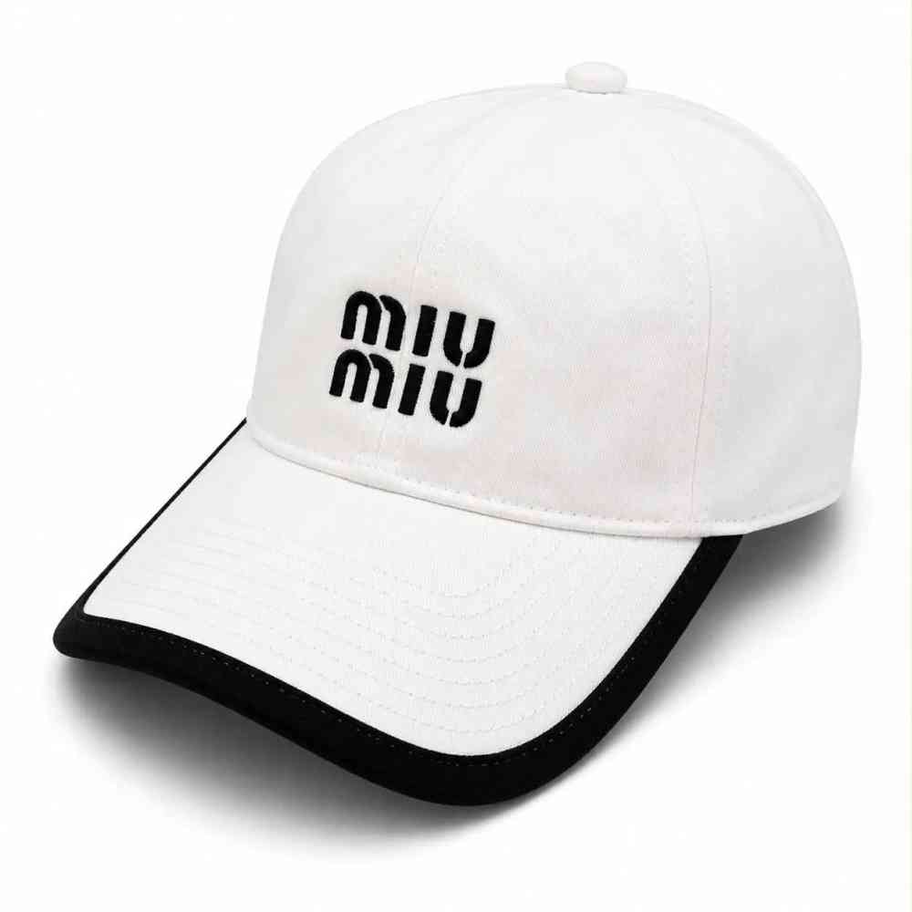 Miu Miu Logo White Baseball Premium Quality Cap
