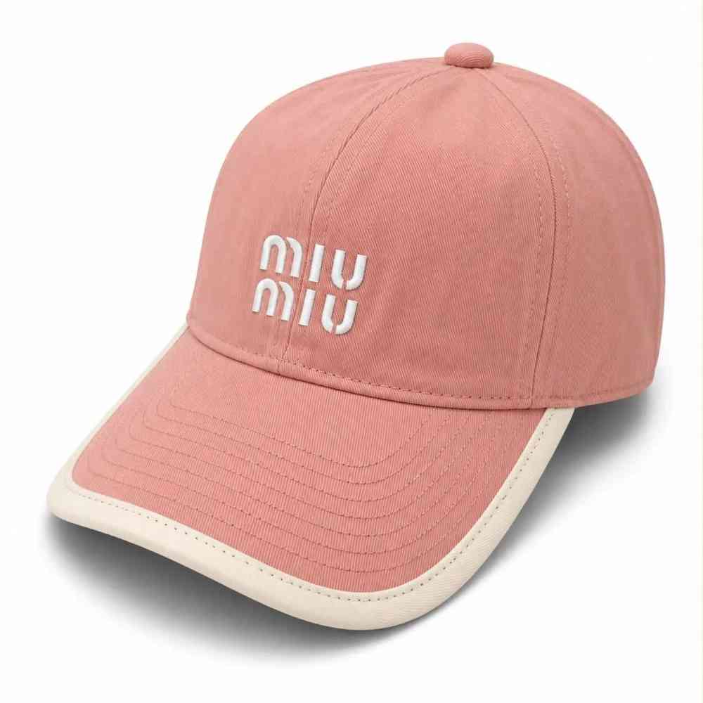Pink Miu Miu Logo White Baseball Premium Quality Cap