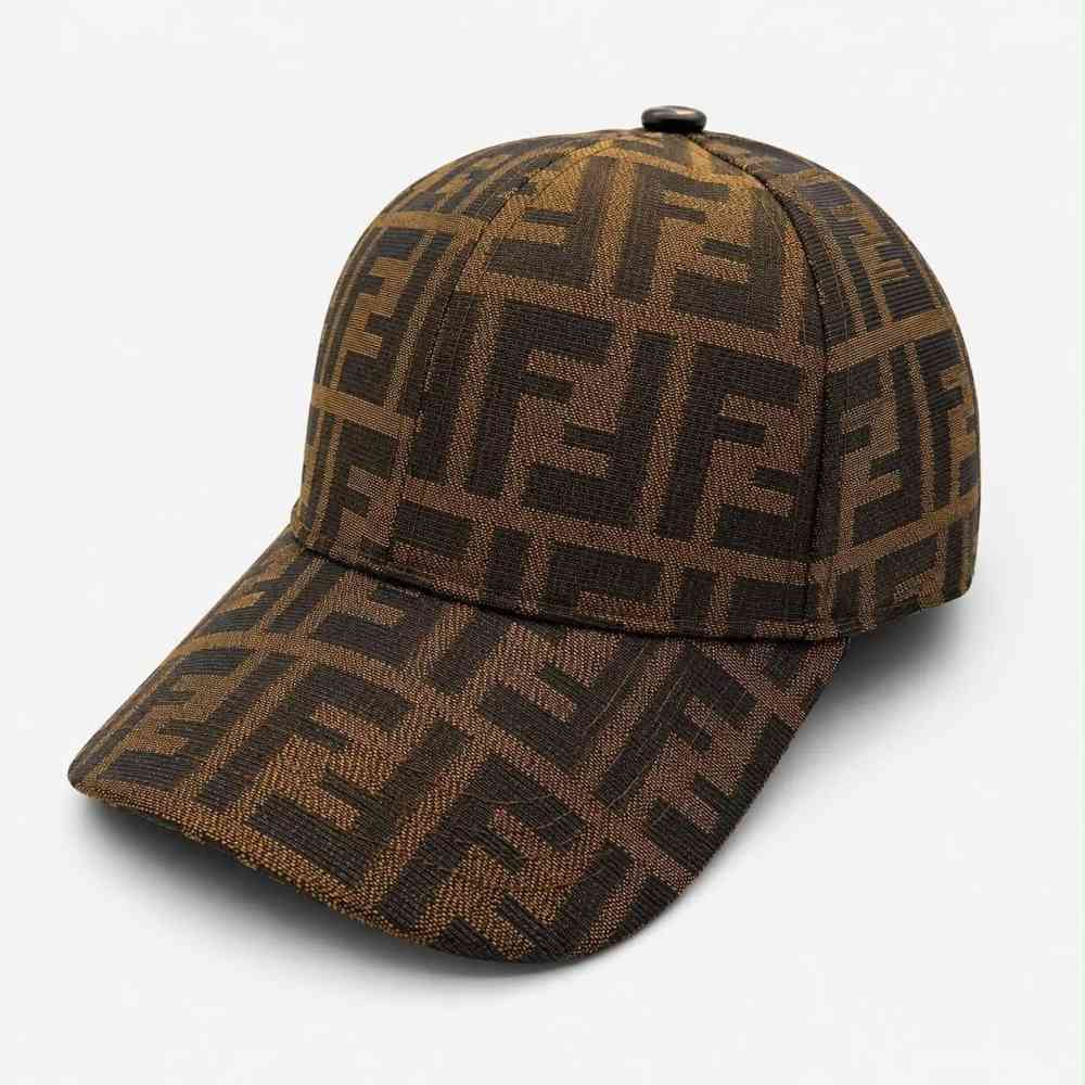 Brown Fendi Roma "Bag Bugs" Black Baseball Cap