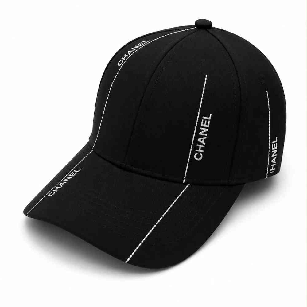 Chanel Logo-Print Black Baseball Cap