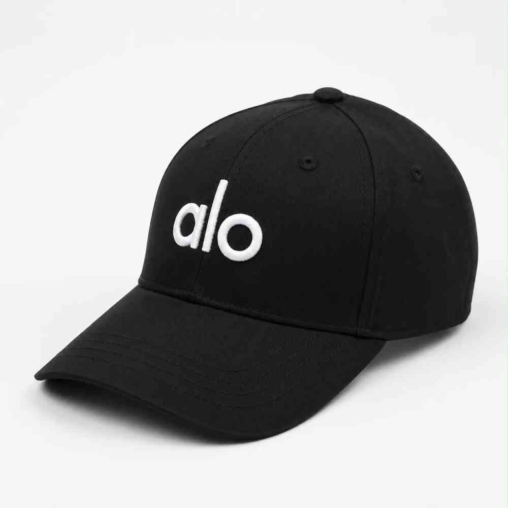 Alo Logo Black Upcycled Cotton Cap