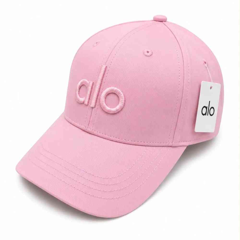 Pink Alo Logo White Upcycled Cotton Cap