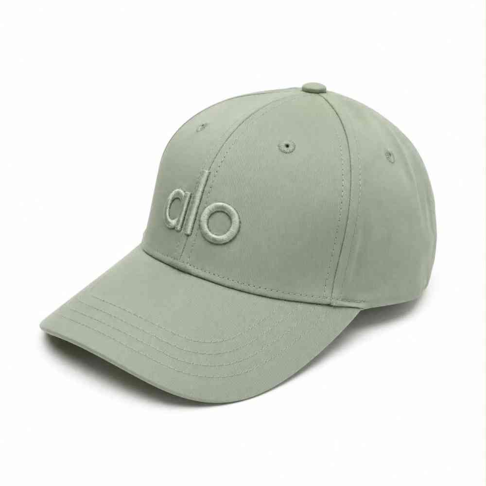 Lime Green Alo Logo White Upcycled Cotton Cap