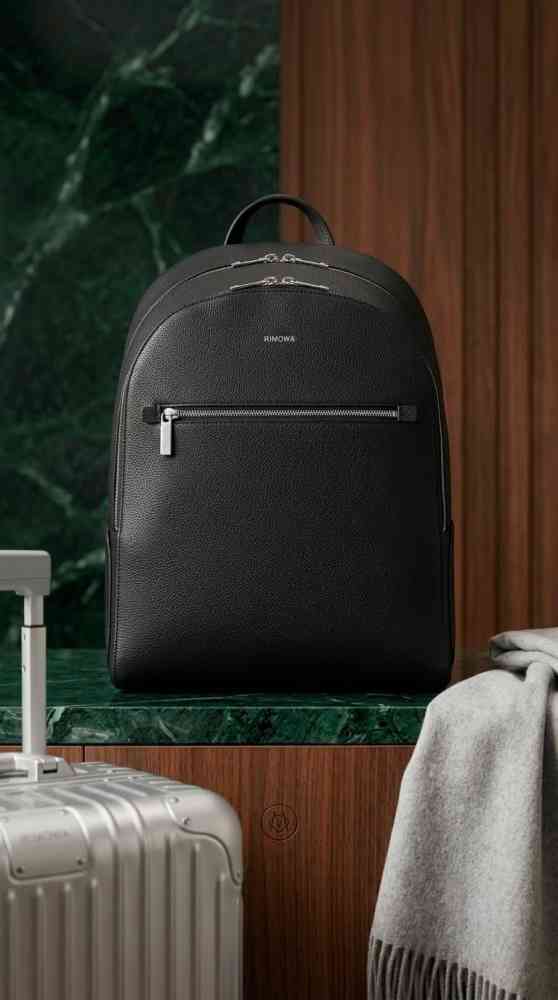 Black Rimowa Charter Grey Backpack in Signature Leather