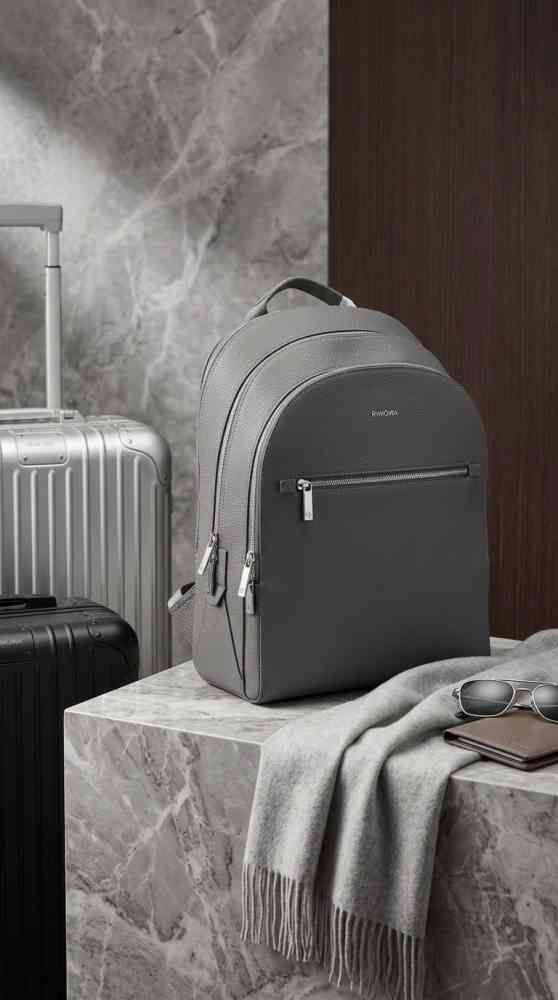 Rimowa Charter Grey Backpack in Signature Leather