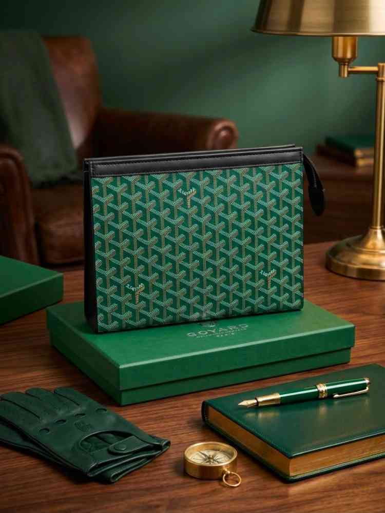 Green Goyard Black Premium Quality Pouches