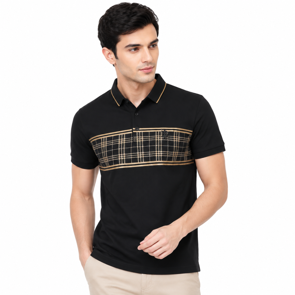 Black Burberry TB Embroidered Red Premium Polo T-shirt