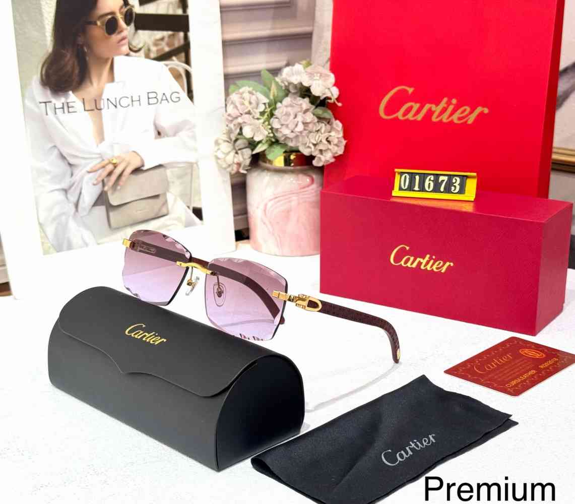 Pink Cartier Colour Changing Lens Black Premium Sunglasses