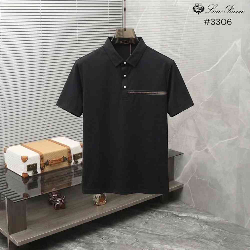 Black Loro Piana White Premium Quality T-Shirt