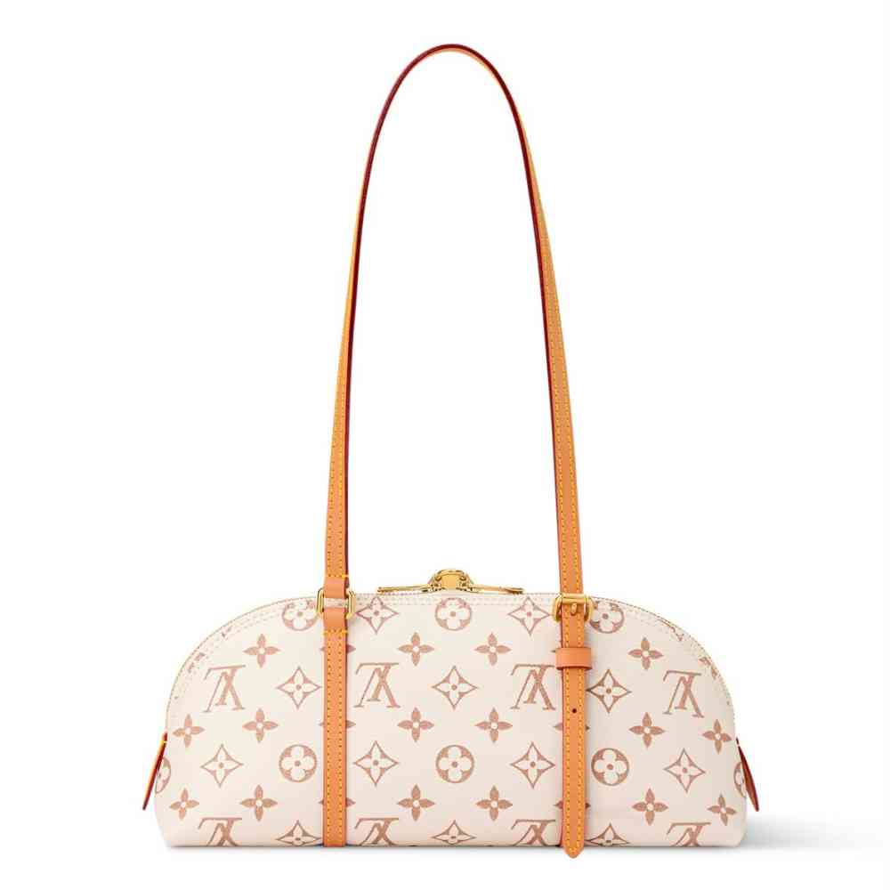 White Louis Vuitton Speedy 30 Brown Shoulder Bag