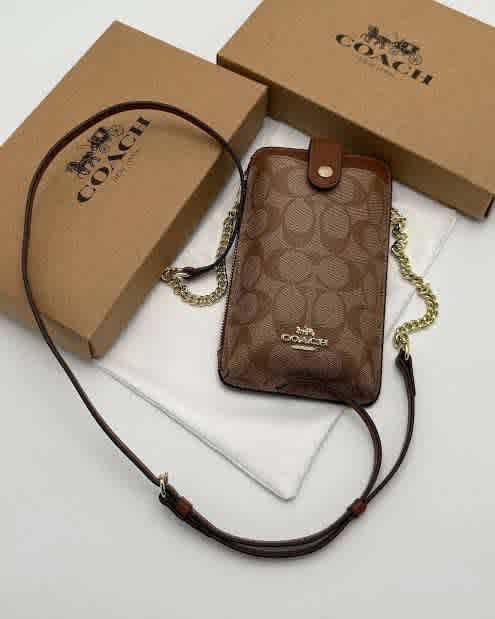 Brown Coach Klare Town Black Mobile Cum Sling Bag