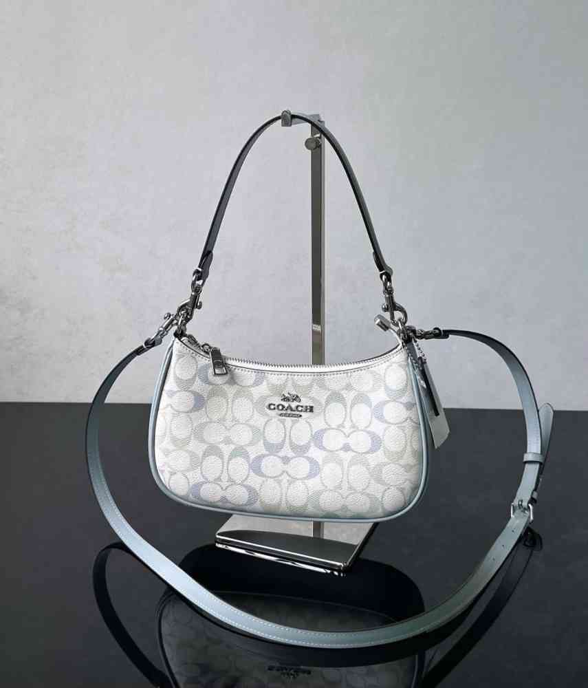 Coach Emboss Teri bold Logo White Shoulder Bag
