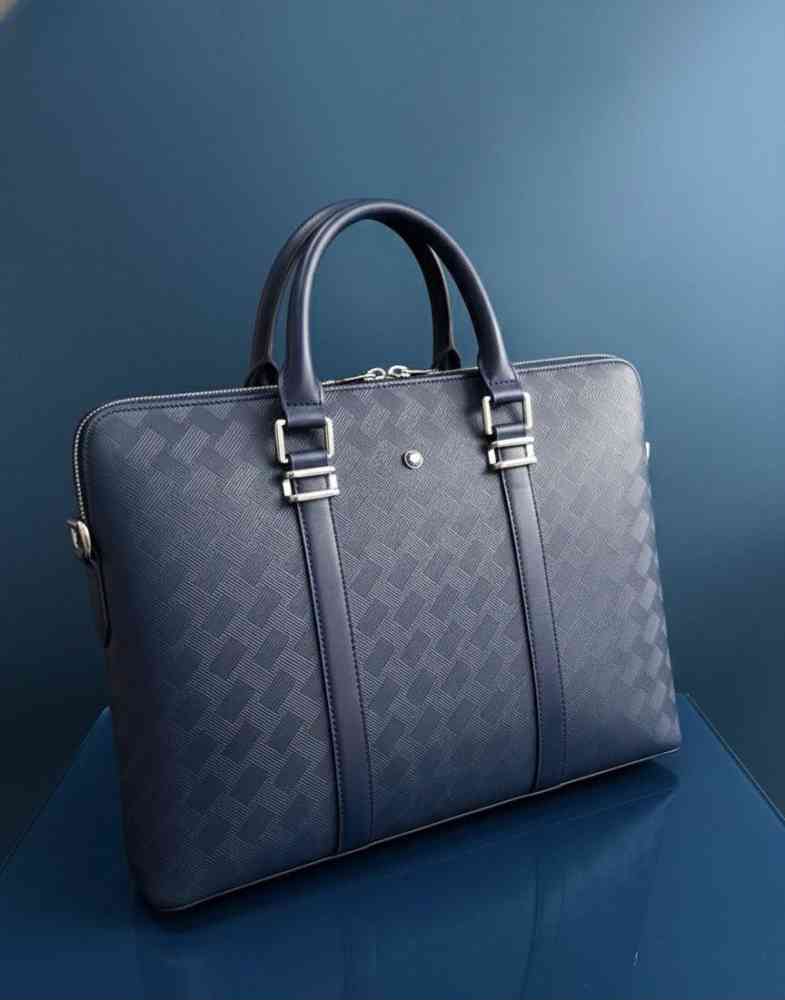 Montblanc Flap Embossed Blue Premium Laptop Bag