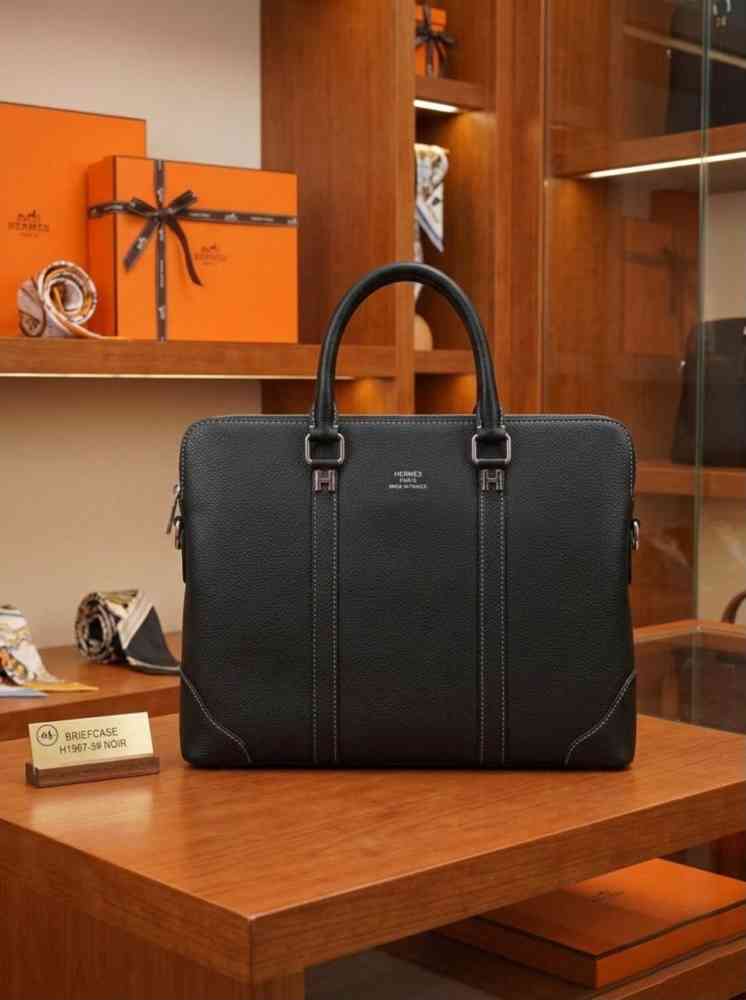 Hermès Grained Leather Laptop Briefcase