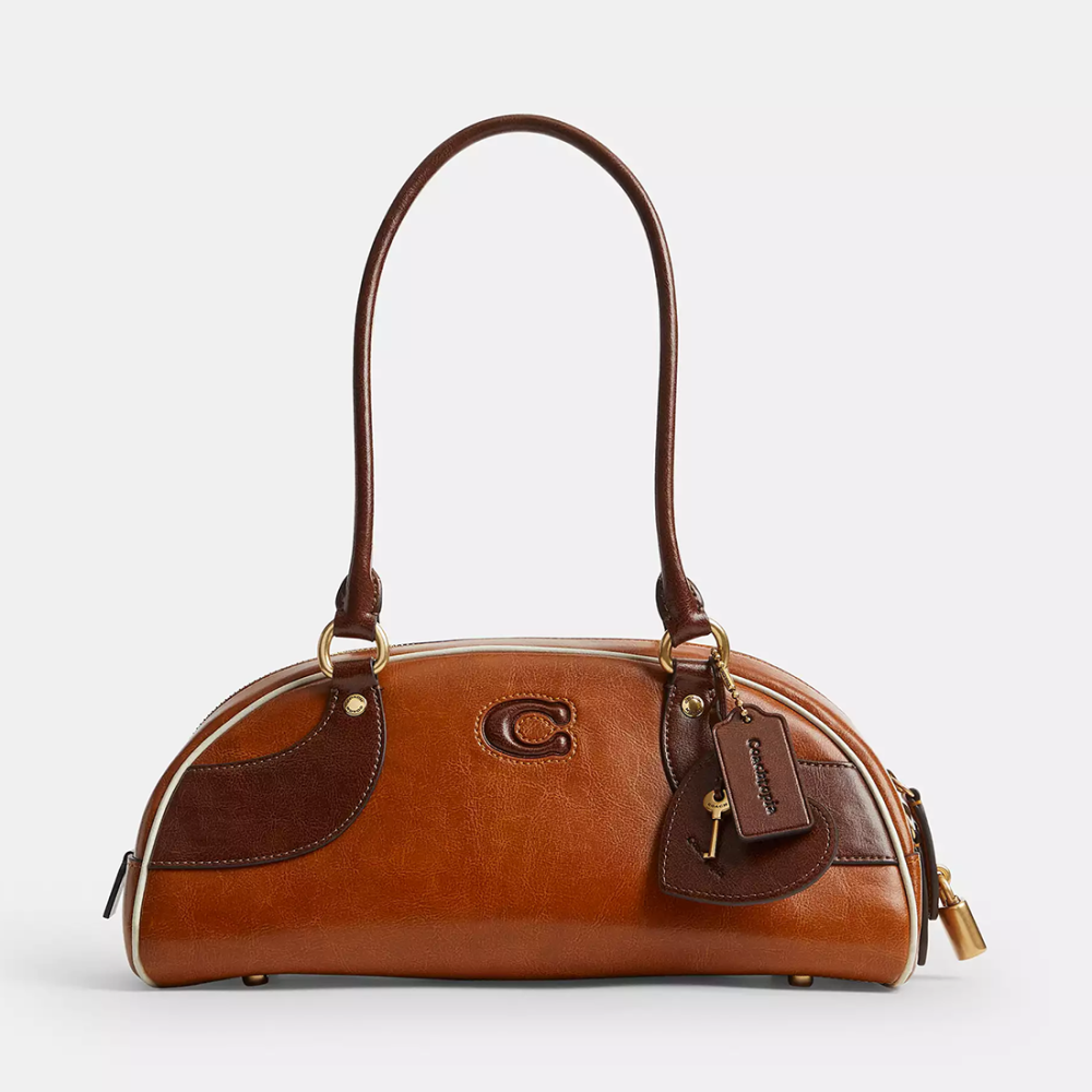 Brown Coach Coated Canvas Black Signature Shoulder Bag