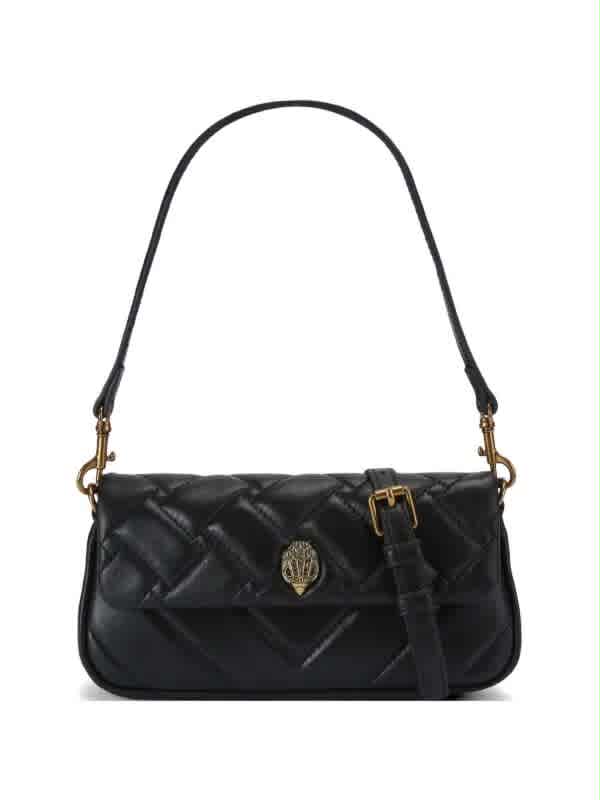 Black Kurt Geiger London Kensington White Leather Shoulder Bag