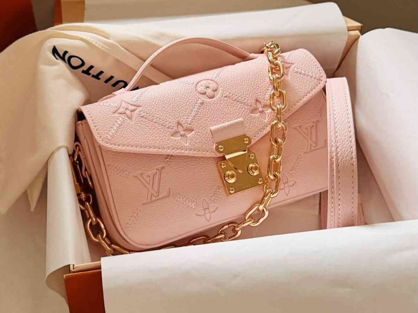 Pink Louis Vuitton Favorite Blue Empreinte Bicolor Sling Bag