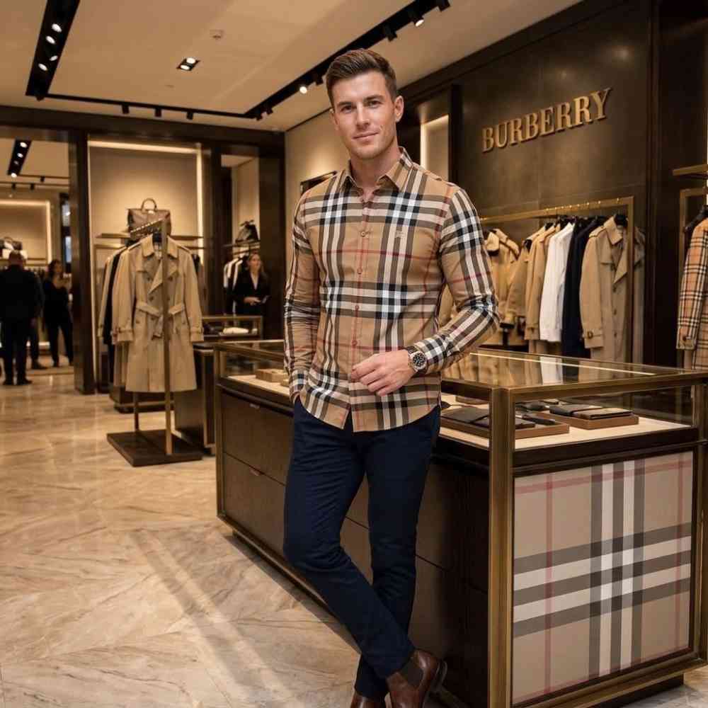 Brown Burberry Black Premium Quality Shirt