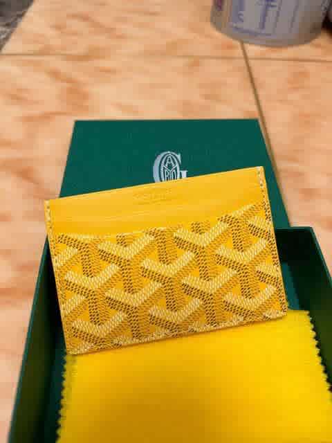 Yellow Goyard Wine Premium Card Wallet